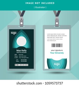 staff or employee identification card vector illustrations or id card
