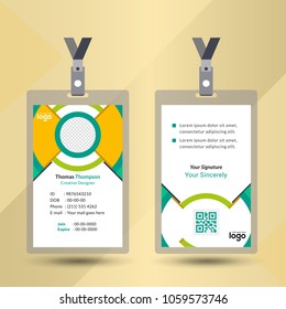 staff or employee identification card vector illustrations or id card