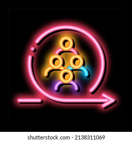 el personal intercambia el vector de señal de luz de neón. Signo de intercambio de iconos brillantes. ilustración de símbolo transparente