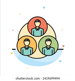 Staff, Gang, Clone, Circle Abstract Flat Color Icon Template