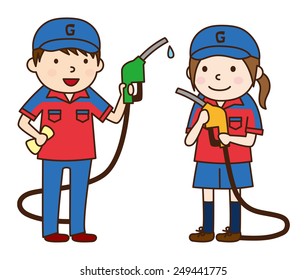 Staff of gas station