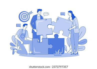 El Grupo Del Personal Reunió Las Piezas