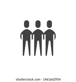 Staff group vector icon. filled flat sign for mobile concept and web design. Three people team glyph icon. Symbol, logo illustration. Vector graphics