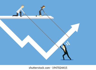 Staff Helped Pull Chart Higher Vector Stock Vector (Royalty Free ...