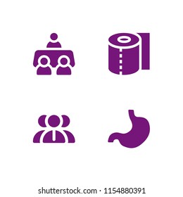 staff icon. 4 staff set with doctor, clean, interview and employees vector icons for web and mobile app
