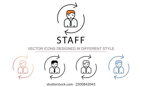Diseño de icono de personal con fondo blanco Ilustración de stock