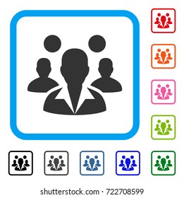 Staff icon. Flat iconic symbol inside a rounded rectangular frame. Black, gray, green, blue, red, orange color additional versions of Staff vector. Designed for web and app UI.