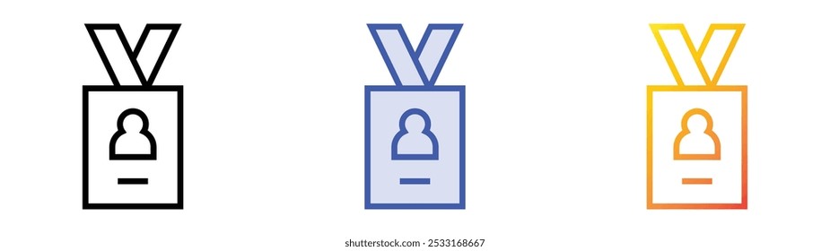 staff icon. Linear, Blue Fill and Gradient Style Design Isolated On White Background