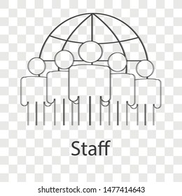 Staff icon on transparency background. Vector illustration.