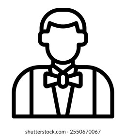 Staff icon in Outline Style. Line Art