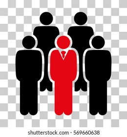 Staff icon. Vector illustration style is flat iconic bicolor symbol, intensive red and black colors, transparent background. Designed for web and software interfaces.