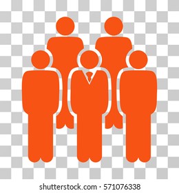 Staff icon. Vector illustration style is flat iconic symbol, orange color, transparent background. Designed for web and software interfaces.