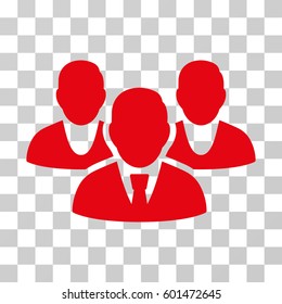 Staff icon. Vector illustration style is flat iconic symbol, red color, transparent background. Designed for web and software interfaces.