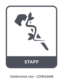 staff icon vector on white background, staff trendy filled icons from History collection, staff simple element illustration