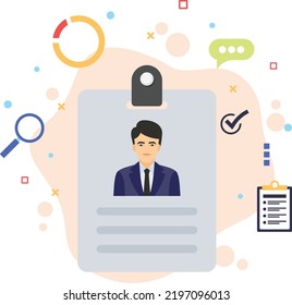 Staff Identification Paper Card with Clip Vector color Icon design, Visitor Tag Stock illustration, Employee PVC Card with clip Concept, Hrm Symbol,