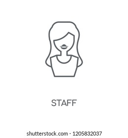 Staff linear icon. Staff concept stroke symbol design. Thin graphic elements vector illustration, outline pattern on a white background, eps 10.