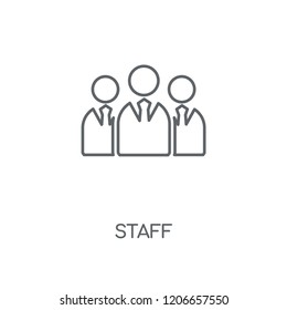 Staff linear icon. Staff concept stroke symbol design. Thin graphic elements vector illustration, outline pattern on a white background, eps 10.