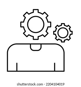 Staff management Black outline Vector Icon

