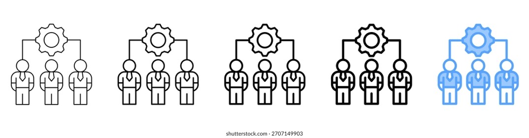 Conjunto de Coleções de Estruturas de Tópicos de Estilo Diferente do Ícone de Gerenciamento de Equipe