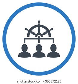 Staff Management vector icon. Style is bicolor flat circled symbol, smooth blue colors, rounded angles, white background.