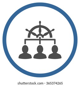 Staff Management vector icon. Style is bicolor flat circled symbol, cobalt and gray colors, rounded angles, white background.