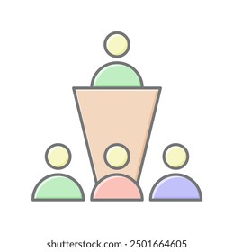 Staff Meeting lineal color icon , vector, pixel perfect, illustrator file