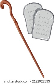 The Staff of Moses on white background illustration