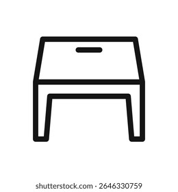 Staff office desk line icon, employee desk vector symbol with editable stroke