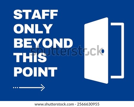 Staff only beyond this point sign printable EPS