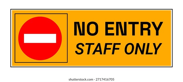 Cartel del personal que indica acceso restringido al personal autorizado para la seguridad en el lugar de trabajo. Letrero de seguridad en el lugar de trabajo que muestra el acceso solo para el personal.