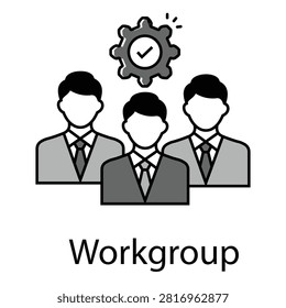 Staff organization symbol for professional workgroup connection and human resources