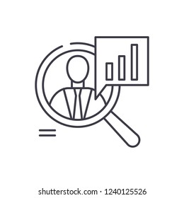 Staff performance line icon concept. Staff performance vector linear illustration, symbol, sign