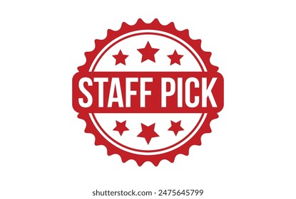 Staff Pick Stamp. Red Staff Pick Rubber grunge Stamp