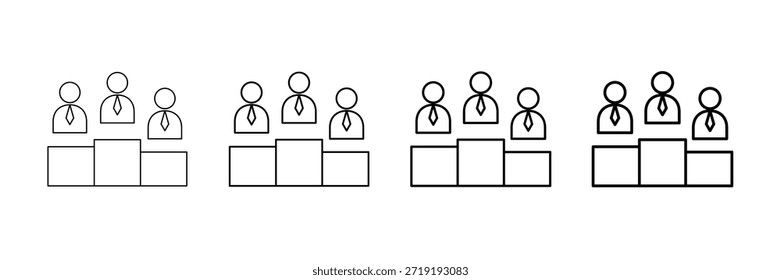 Staff Ranking Icons Vector Set In Different Stroke Line Style