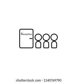 staff at the reception icon. Element of communication icon for mobile concept and web apps. Thin line staff at the reception icon can be used for web and mobile