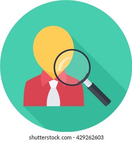 Staff Recruitment Flat Long Shadow Icon