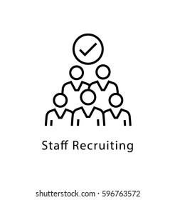 Staff Recruitment Vector Line Icon