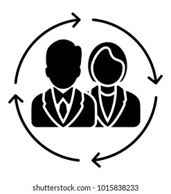 
Staff resource. Glyph icon human assets
