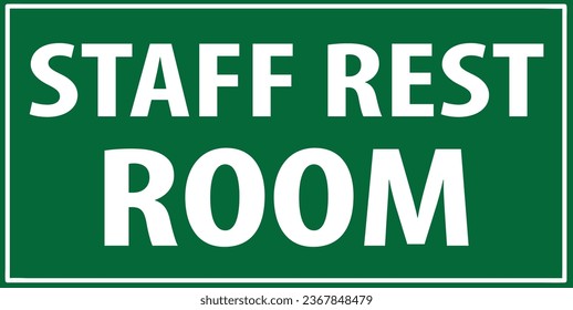 Staff rest room sign vector