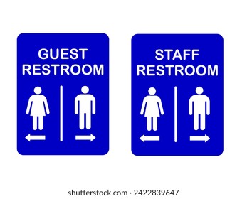 staff restroom and guest restroom sign sticker printable