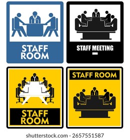, Sala de personal, signo y Vector de la etiqueta engomada