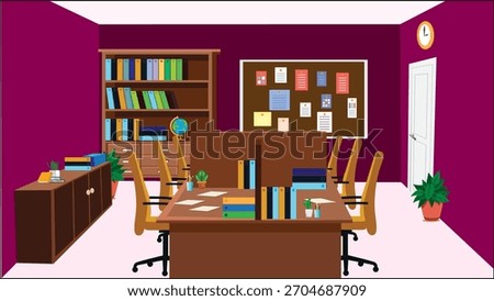 Staff Room Teachers Room School Interior Staff Lounge University 3 Wall Vector