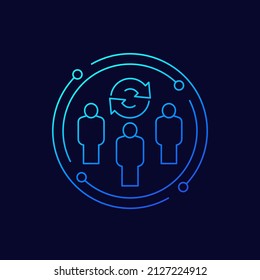 Staff rotation icon, linear design