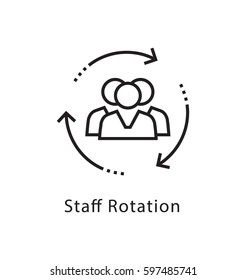 Staff Rotation Vector Line Icon 