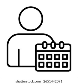 Icono de esquema de programación de personal Ilustración vectorial