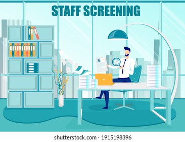 Detección del personal y Optimización del trabajo en equipo corporativo. Gestión de Recursos Humanos o Dirección de Empresa - Reflexión sobre los deberes y cargos Distribución entre empleados. Ilustración de vectores de dibujos planos.