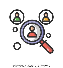Staff searching vector icon which can easily modify or edit

