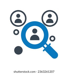 Icono de vector de búsqueda del personal que puede modificar o editar fácilmente


