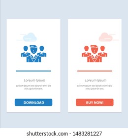 Staff, Security, Friend zone, Gang  Blue and Red Download and Buy Now web Widget Card Template