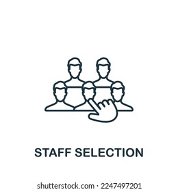 Icono Selección de personal. Icono monocromo simple de reclutamiento para plantillas, diseño web e infografías